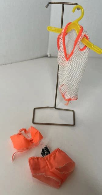 1960S VINTAGE BARBIE TNT Orange Swimsuit Bikini Briefs Bottoms MOD Mesh Suit 65 00 PicClick CA