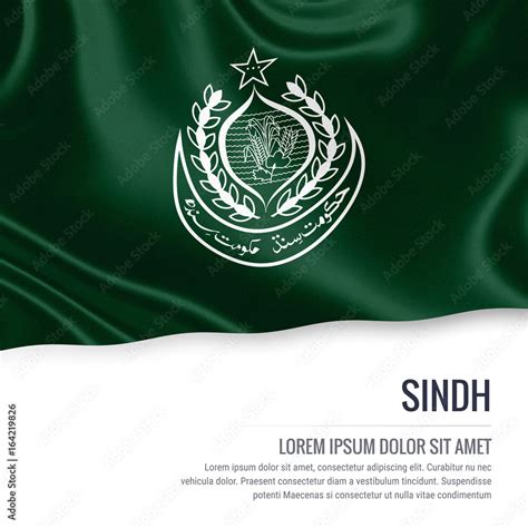 Pakistan state Sindh flag waving on an isolated white background. State ...