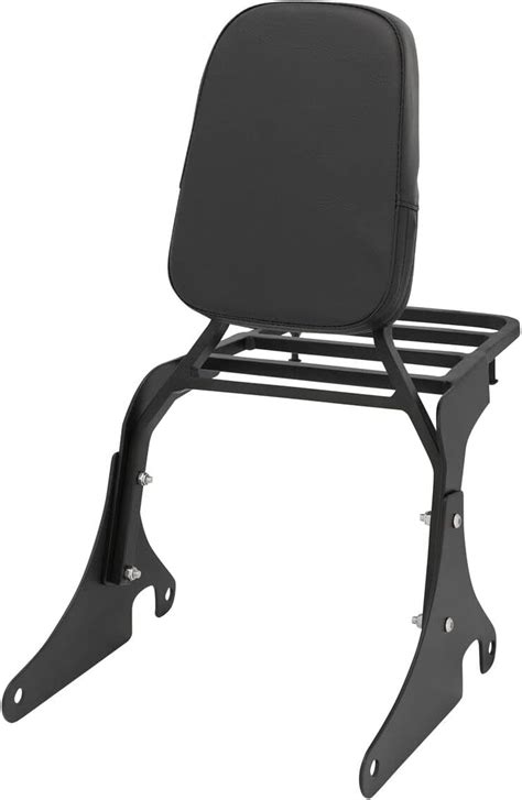 Asiento Trasero De Motocicleta Negro Respaldo Sissy Bar Respaldo