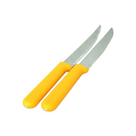 CUCHILLO DE MESA MANGO PLÁSTICO NARANJA X12 CAROL