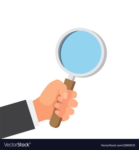 Magnifying Glass With Hand Vector