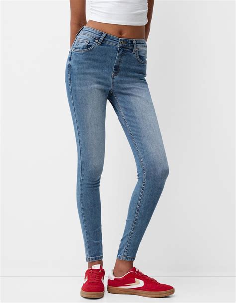 Super High Waist Skinny Jeans Women Bershka