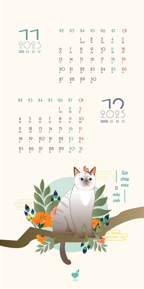 2023 Cat calendar :: Behance