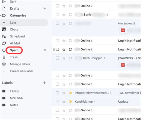 how to find gmail spam folder