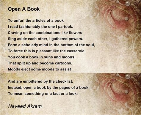 Open A Book - Open A Book Poem by Naveed Akram