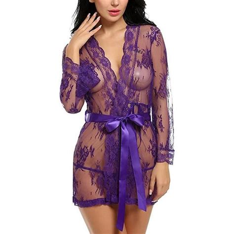 Femmes Vêtements de Nuit Sexy Lingerie Dentelle Mis en Maille Nuisette