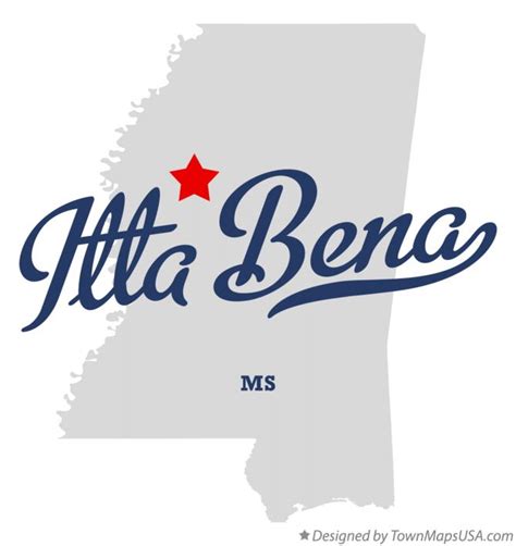 Map of Itta Bena, MS, Mississippi