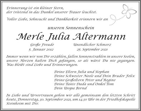 Traueranzeigen Von Merle Julia Altermann Allg Uer Zeitung