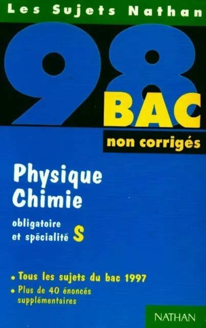 Physique Chimie Obligatoire Et Sp Cialit Terminale S Non