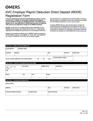 Fillable Online Form 407 AVC Employer Payroll Deduction Direct