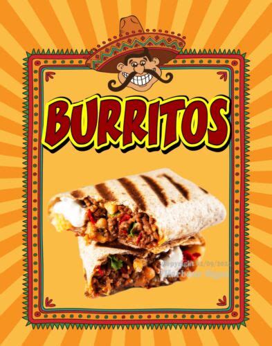 Burritos Decal Mexican Food Truck Concession Vinyl Sticker Choose Your