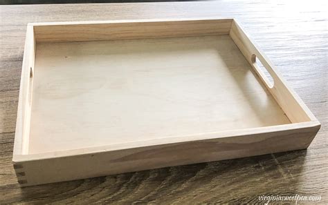 DIY Gold Trimmed Painted Wooden Tray - Sweet Pea