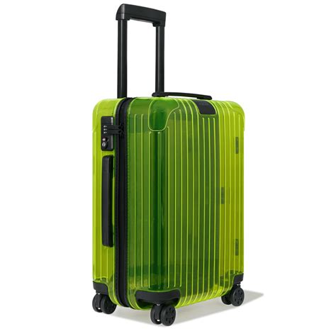 Essential Cabin Carry On Suitcase Translucent Lime Yellow Rimowa