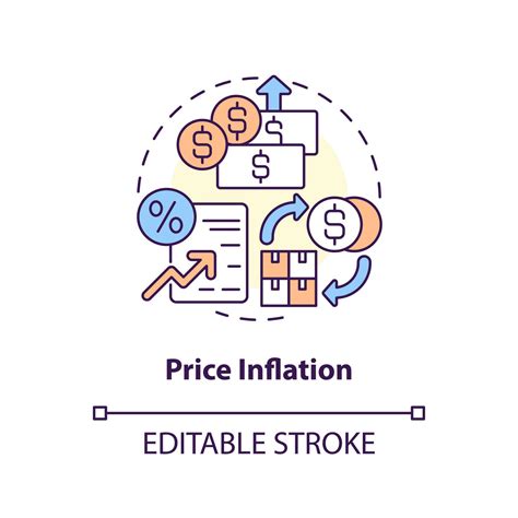Price inflation concept icon. Costs increase. Vulnerability in supply