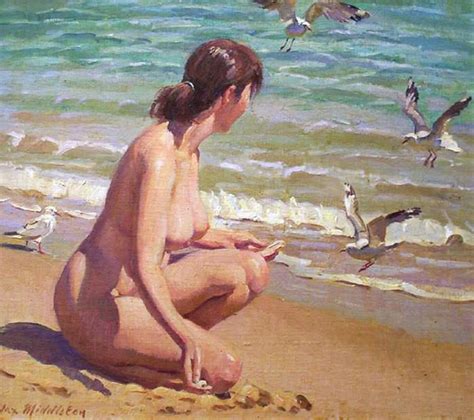 Naturism In Art On Twitter Paintings Of Nudebeach By Max Middleton