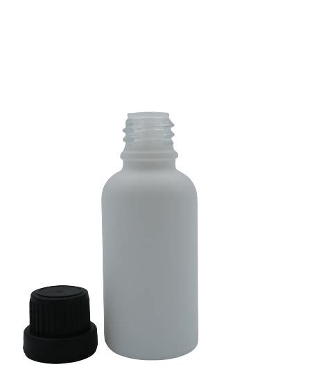 30ml Matte White Glass Bottles With 1mm Dripper Insert And Tamper Evident Cap Box Of 330