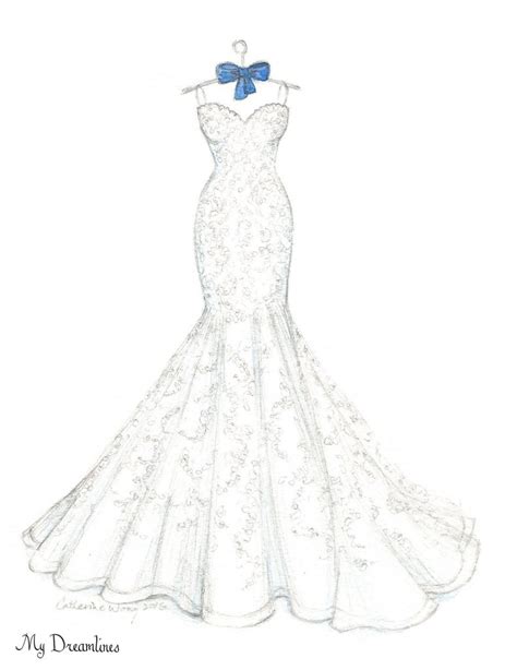 White Dress Sketch at PaintingValley.com | Explore collection of White ...