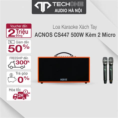 Loa Karaoke Xách Tay ACNOS CS447 500W Tặng Kèm 2 Mic Hàng Chính Hãng