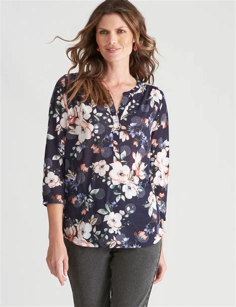 W Lane Floral Print Burnout Blouse Katies