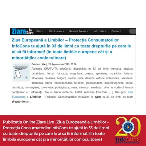 Publicația Online Ziare Live Ziua Europeană a Limbilor Protecția