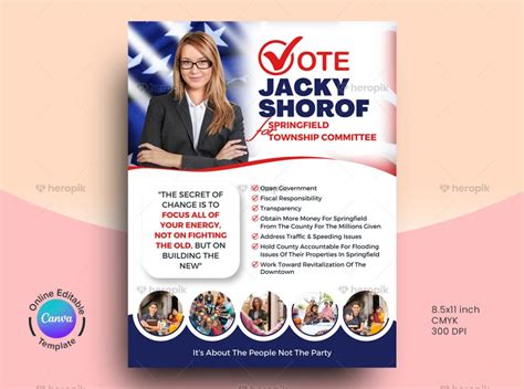 Election Campaign Political Flyer Canva Template - Heropik!