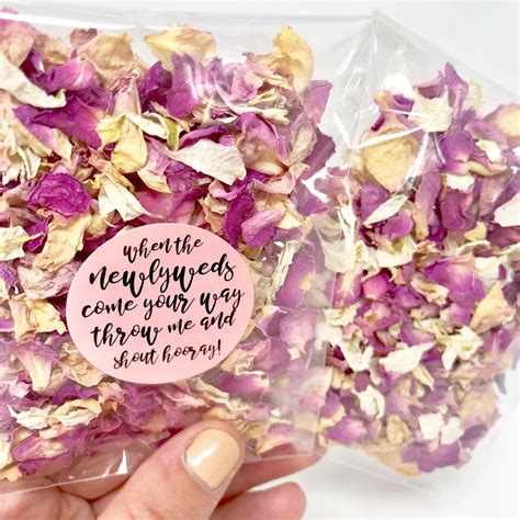 Pink Rose Petal Natural Biodegradable Wedding Confetti Dried Petal Bags