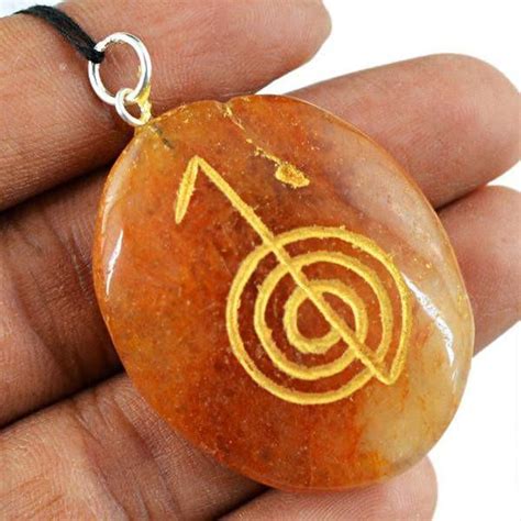 Natural Oval Shape Orange Aventurine Chakra Healing Penadnt