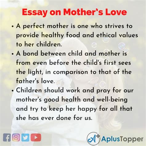 Essay On Mothers Love Unconditional And Endless