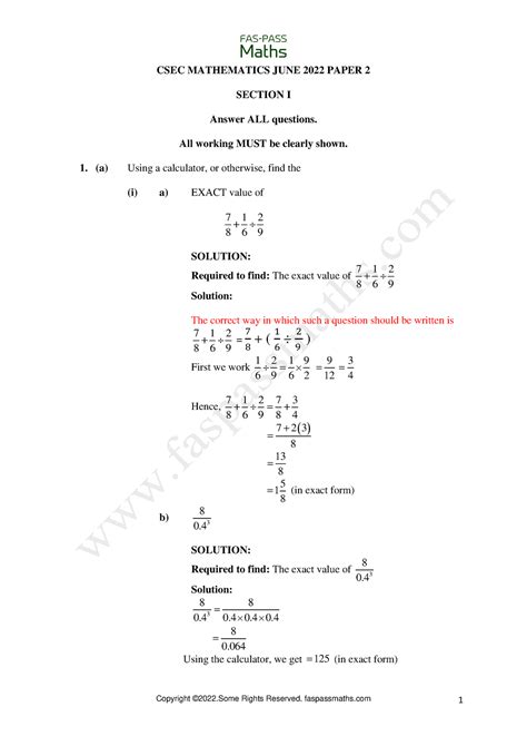 Csec Maths June Mathematics Past Paper Csec Mathematics June