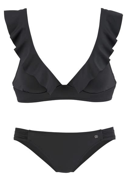 JETTE Triangel Bikini Volant Schwarz Cup A B 32