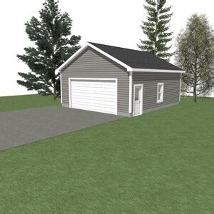 GARAGE PLAN : 24 X 30 2 Car/ 1 Door Garage Plans 10' Wall 6/12 - Etsy