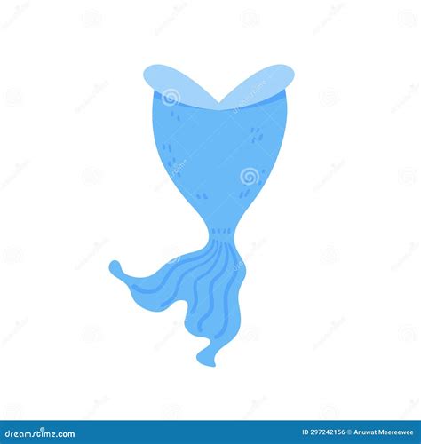 Underwater Mermaid Tail Silhouette Cute Party Decorations For Girls Stock Illustration