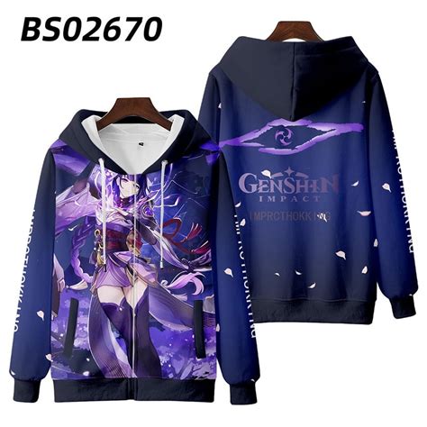 Men Hoodie Hot Game Genshin Impact Beelzebul 3d Print Zip Up Women