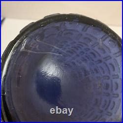 Rossini Empoli Italy Aztec Blue Purple Glass Decanter Genie Bottle