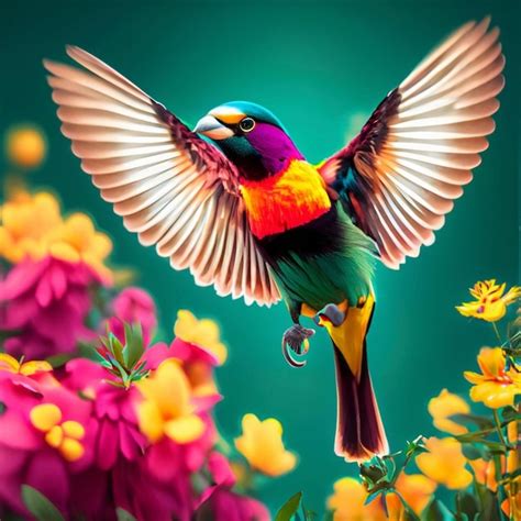 Premium Ai Image Colorful Sparrow Bird In Nature