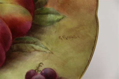 A Pair Of Hand Painted Fruit Plates By R Budd Worcester