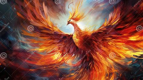 Mythology Phoenix Bird Rising Stock Illustration Illustration Of