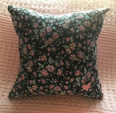 Handmade Small Quilted Throw Pillow X In Pink And Black Etsy