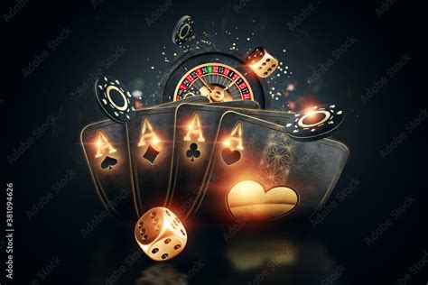 Creative poker template, background design with golden playing cards ...