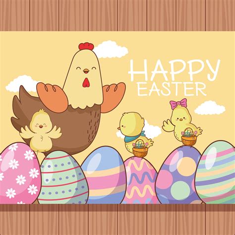 Happy Easter Card 655988 Vector Art At Vecteezy