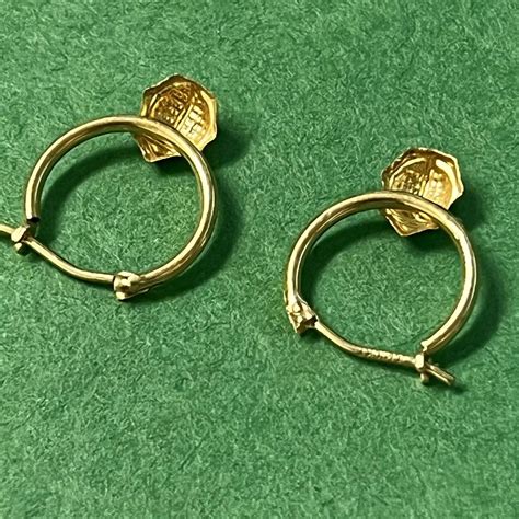 Jacmel Jcm K Bolivia Yellow Gold Hoop Earrings Depop