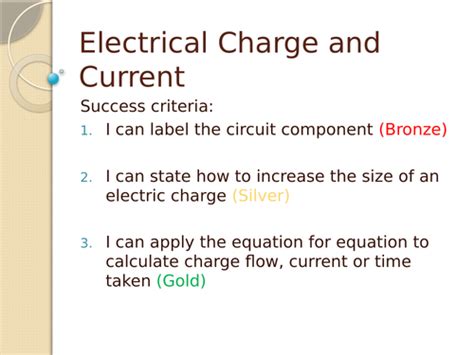 Electrical Current and Charge | Teaching Resources