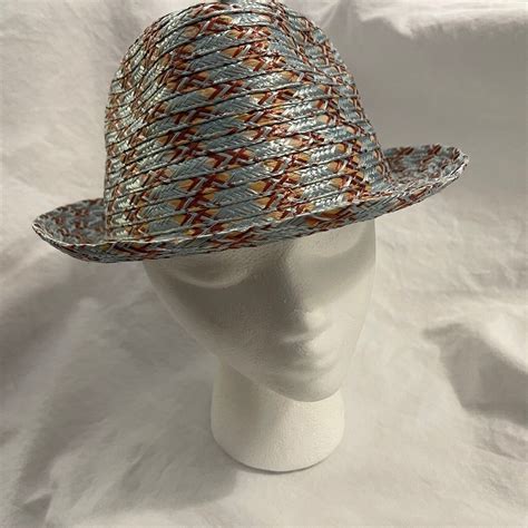 Authentic Kangol Baobab Braided Trilby Straw Cap Hat Fedora Sky Blue