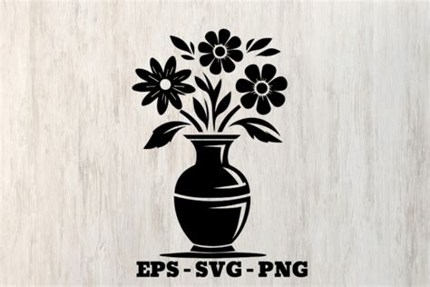 Flower Vase SVG File Flower Clipart Graphic By Craftsmaker Creative