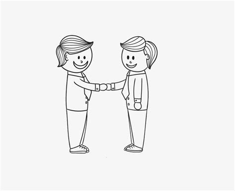 They Stick Figure Handshake Handshake Clipart Shake Hands Stick