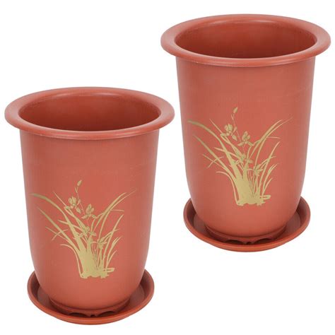 2 Sets Blumentopf Zimmerpflanzentöpfe Orchideentöpfe Pflanzer Drinnen