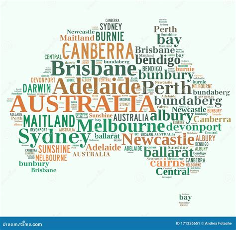 Australia Word Cloud Stock Illustration Illustration Of Brisbane