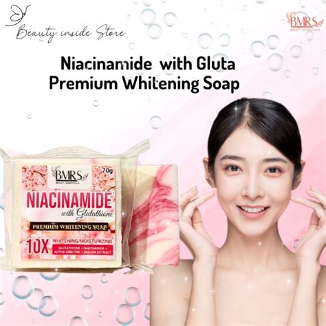 Original Bmrs Niacinamide With Glutathione Soap Premuim Whitening