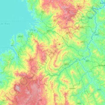 Karongi topographic map, elevation, terrain