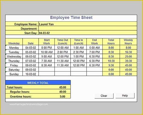 How To Calculate Time In Excel Timesheet Printable Timeline Templates